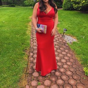 Red Aqua (from Bloomingdale’s) prom dress!